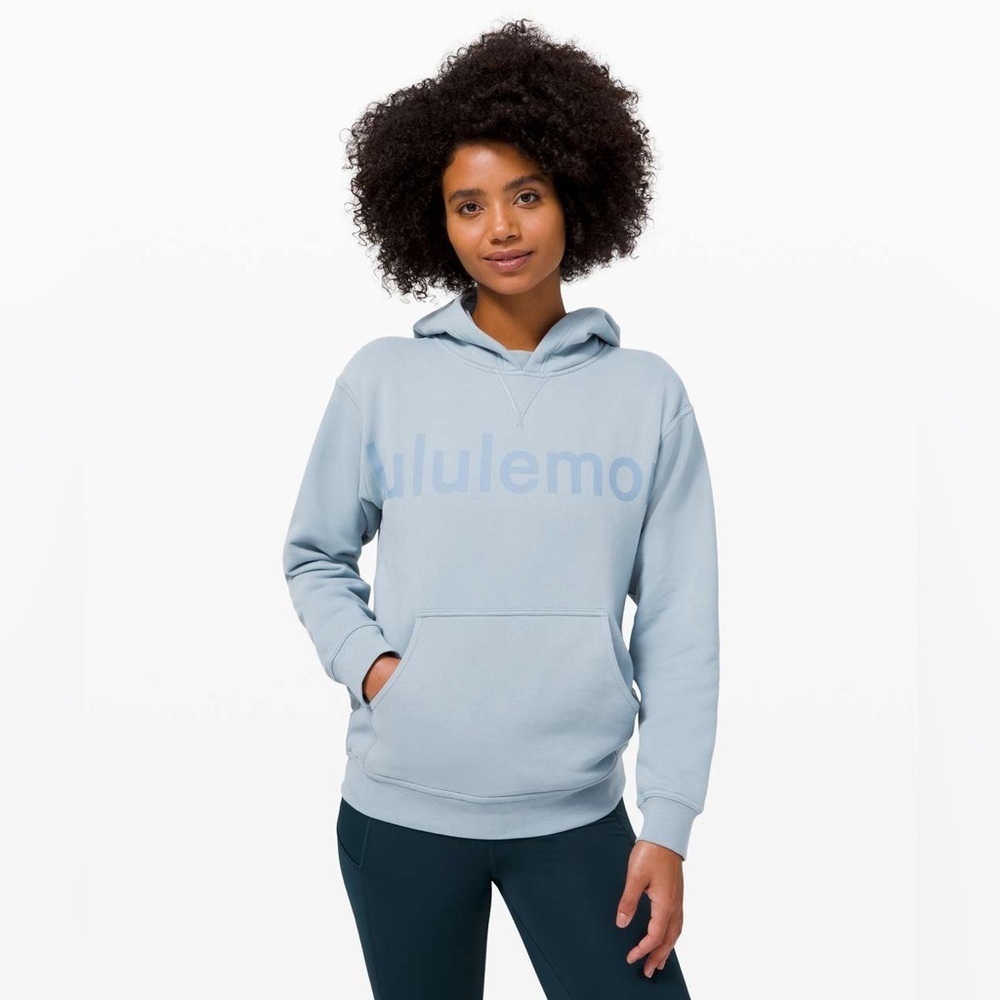 Lululemon All Yours Hoodie Logo Graphic Chambray Blue